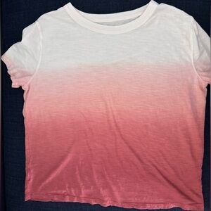 LOFT tie-dye gradient tshirt size M ivory rust colored